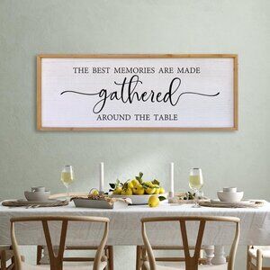 The Best Memories Are Made Gathered Around The Table Wall Decor 40"x15" Large Ru